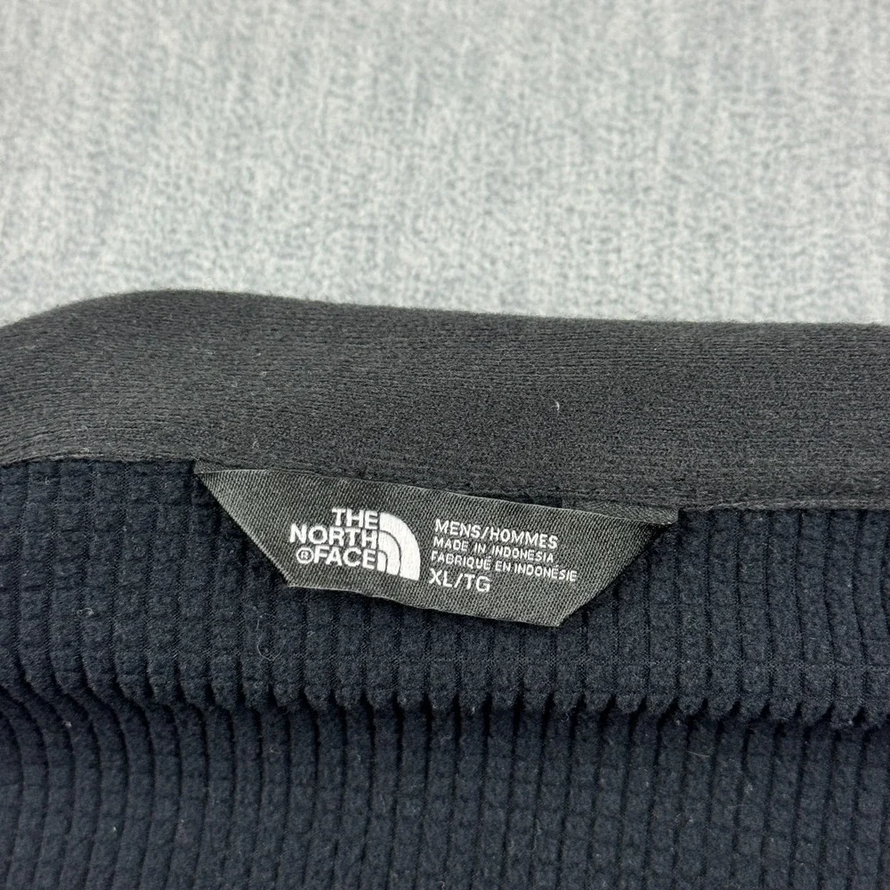 The North Face Jacket Men XL Black Grid‎ Fleece Full Zip Outdoor Mock Neck Logo